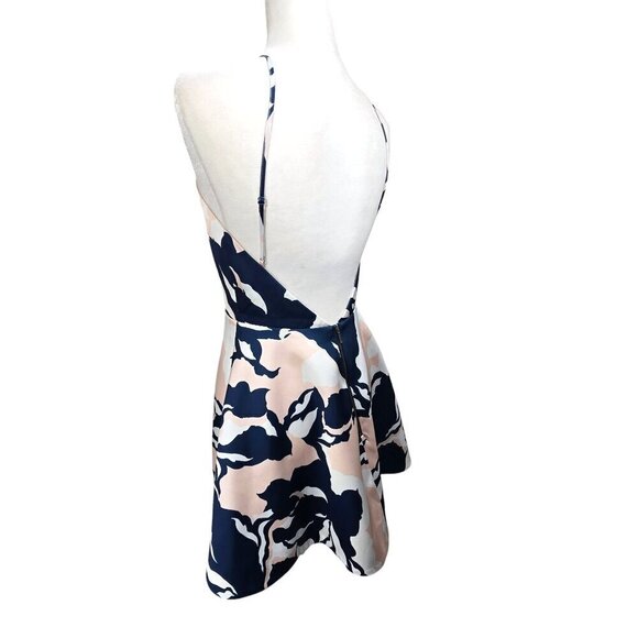 KEEPSAKE the Label Navy Blush Pink Floral Halter Neck Fit & Flare Mini Dress - Picture 8 of 11